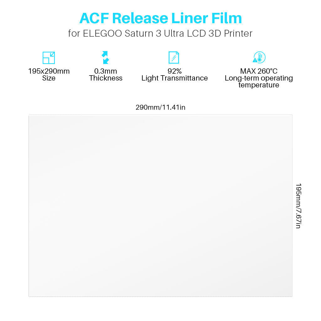 Film ACF Elegoo Saturn 3 Ultra (5 uds.) — recambio original para Elegoo Saturn 3 Ultra
