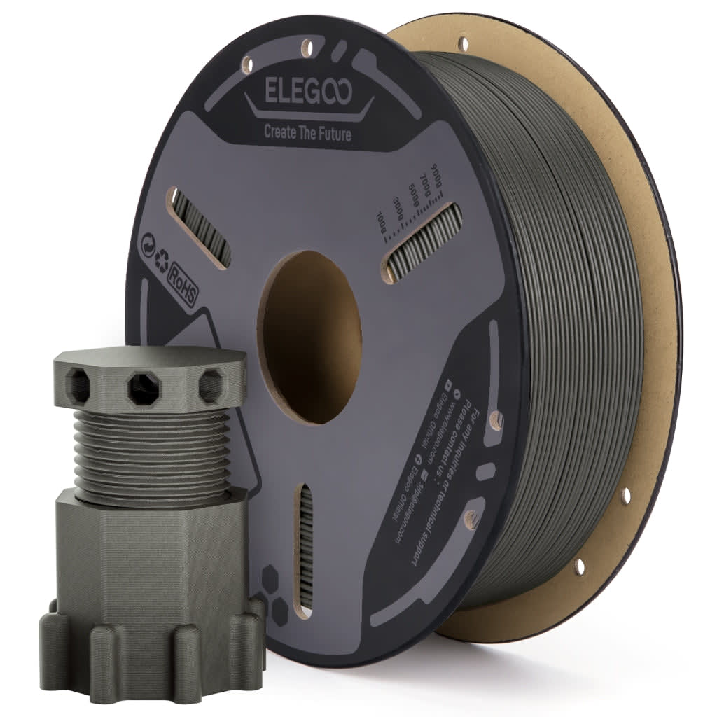 Bobina de filamento PETG-CF Elegoo 1,75 mm, color gris