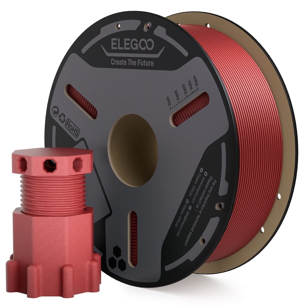 Bobina de filamento PETG-CF Elegoo 1,75 mm, color rojo
