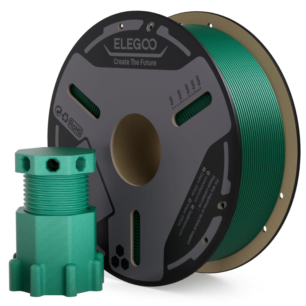 Bobina de filamento PETG-CF Elegoo 1,75 mm, color verde