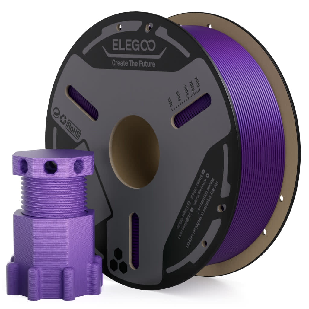 Bobina de filamento PETG-CF Elegoo 1,75 mm, color púrpura