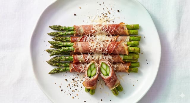 Photo de la recette Asperges à l'italienne, idée de déjeuner à 238 kcal par portion
