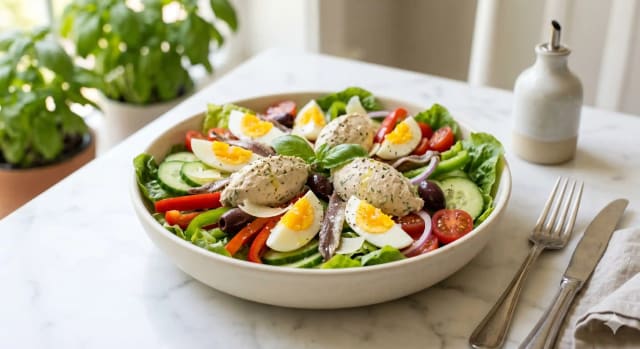 Photo de la recette Salade Estivale Façon Sudiste, idée de déjeuner à 706 kcal par portion