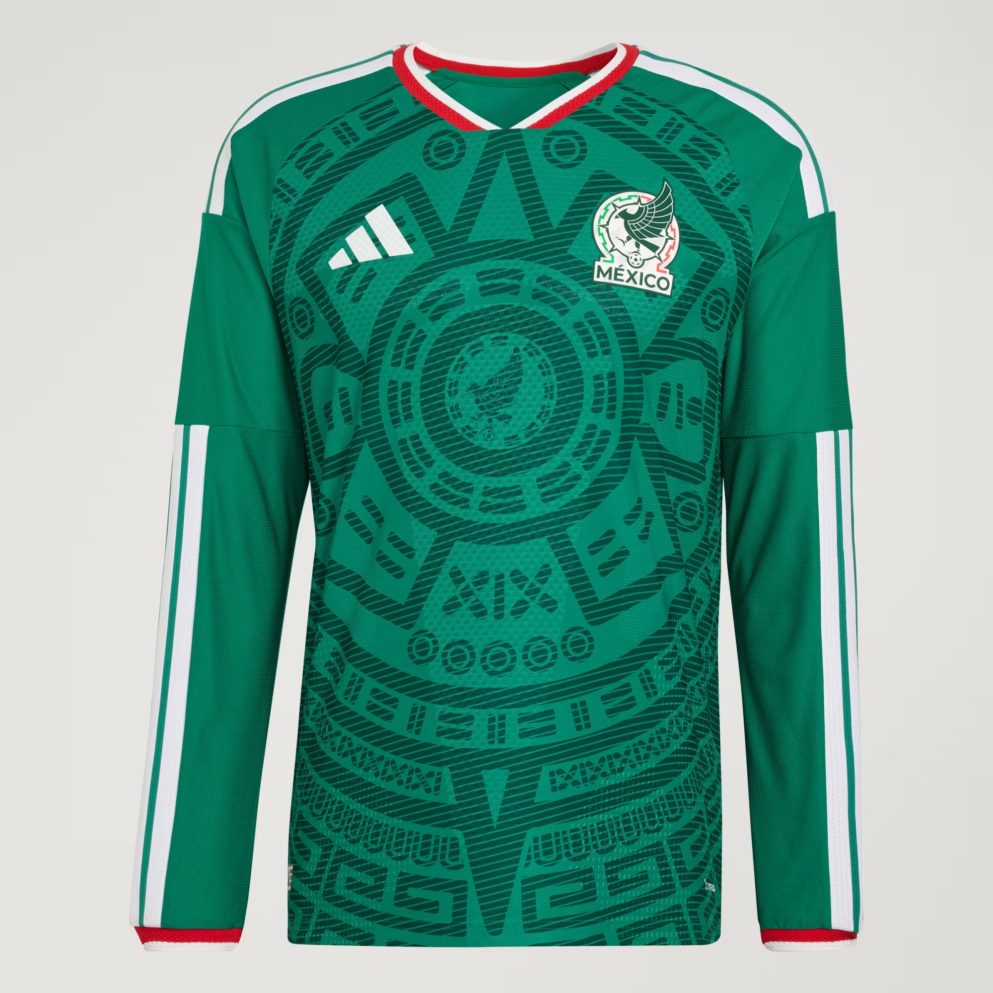 Mexico 26 Home Authentic Long Sleeve Jersey