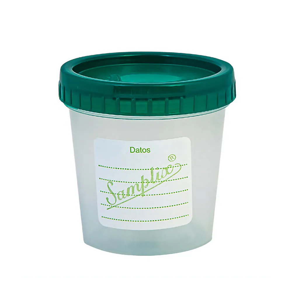Frasco De Orina Tapa Verde Samplix Esteril De 100 ml