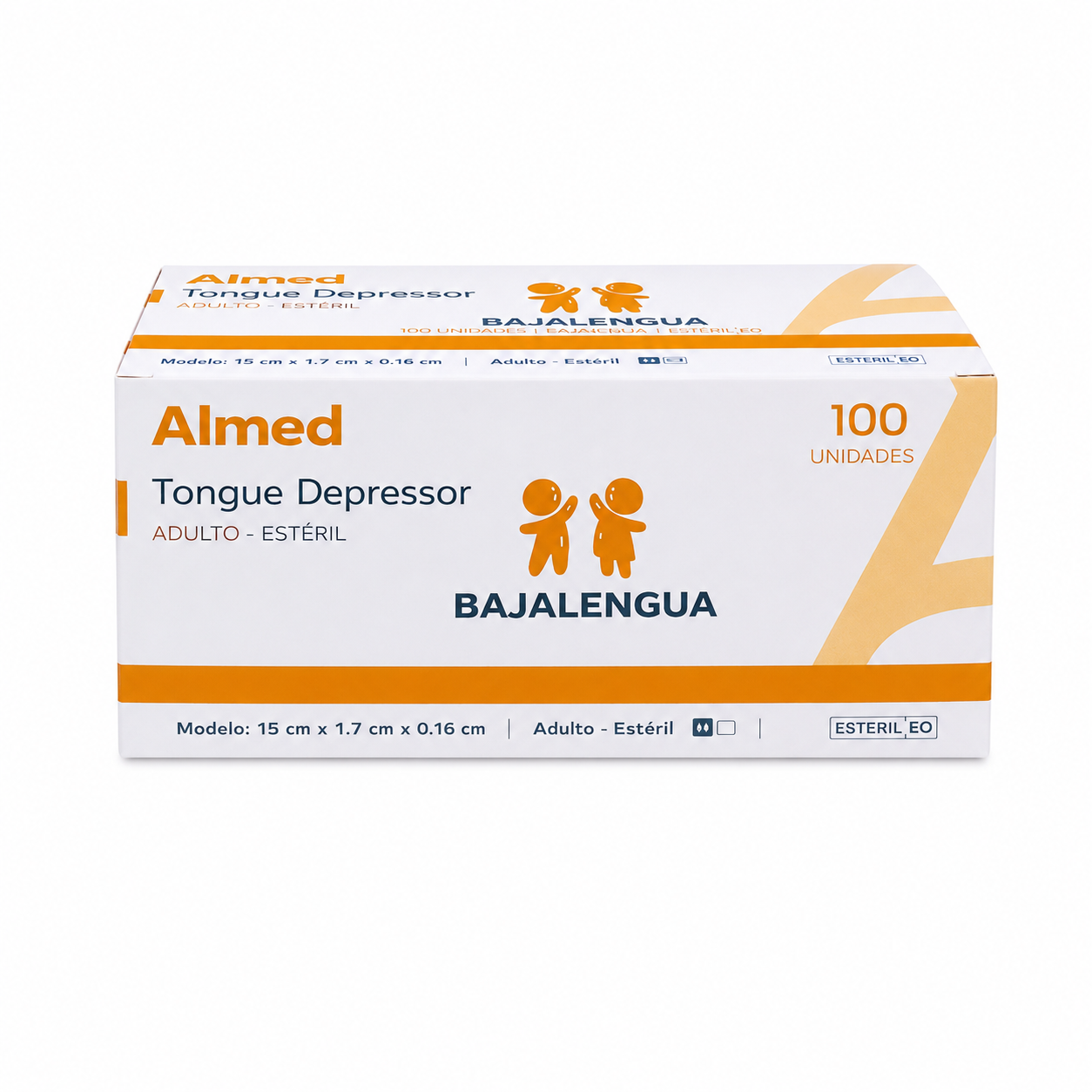 Bajalengua Esteril Adulto (Caja X 100 Und)