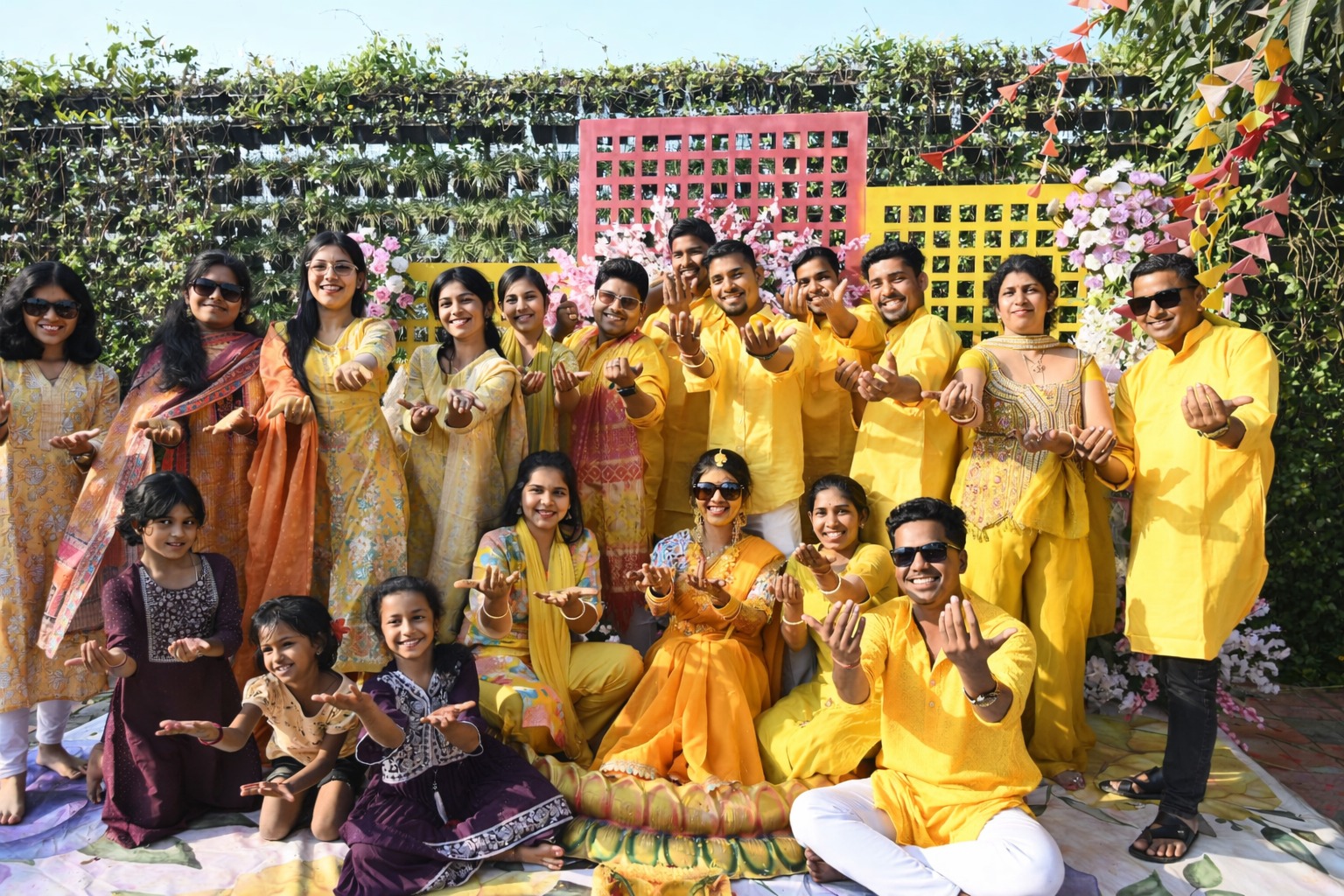 Haldi group celebration