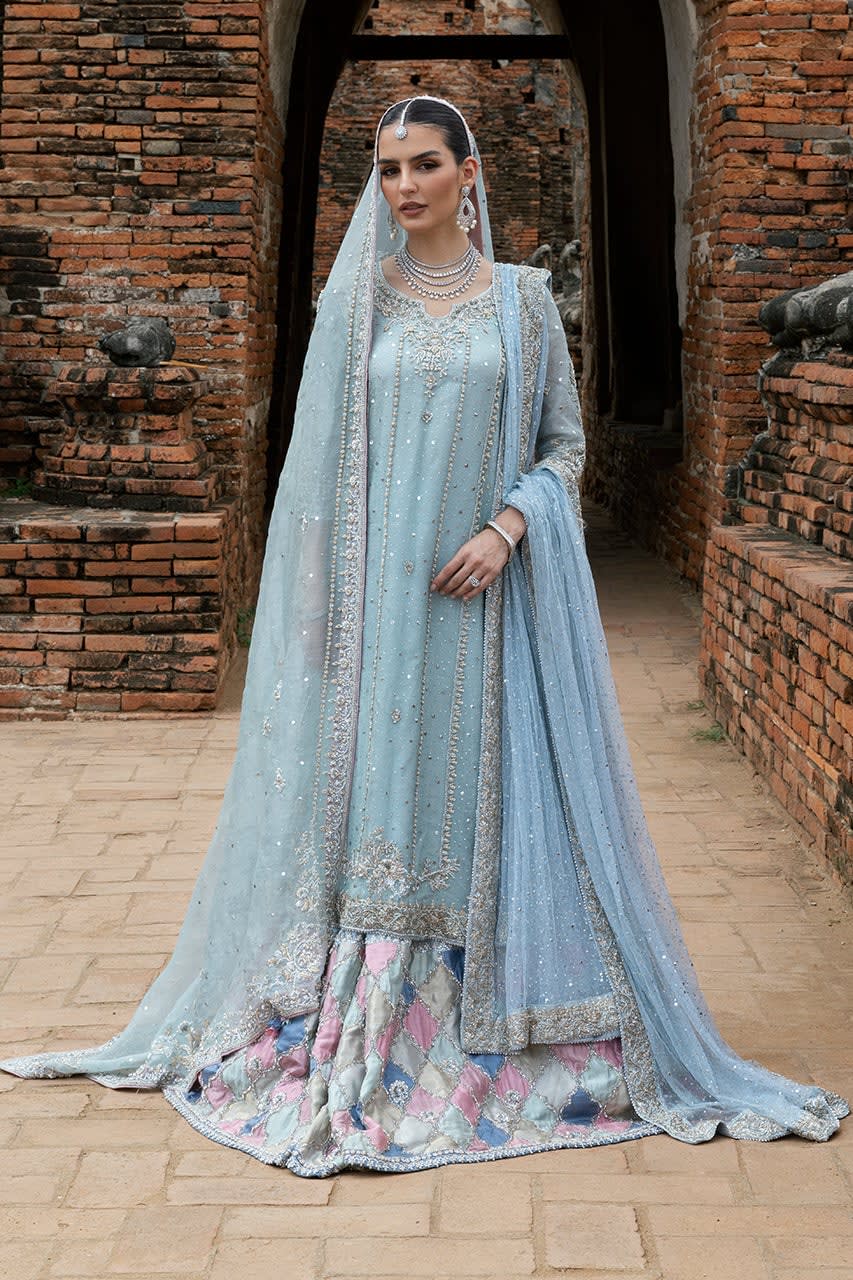 Anika — Sky Blue Hyderabadi Kurta & Gharara