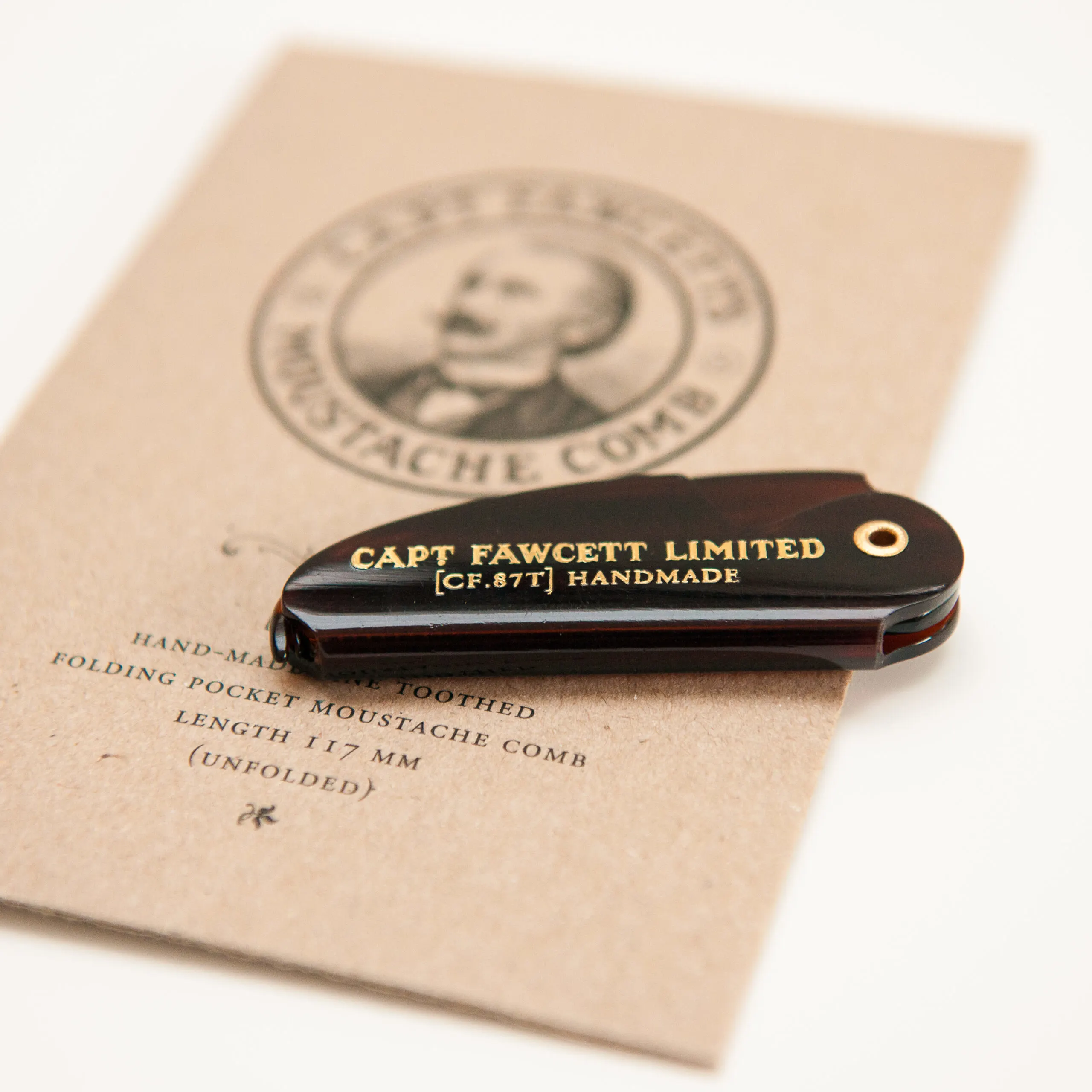 Captain Fawcett Folding Pocket Moustache Comb (CF.87T)