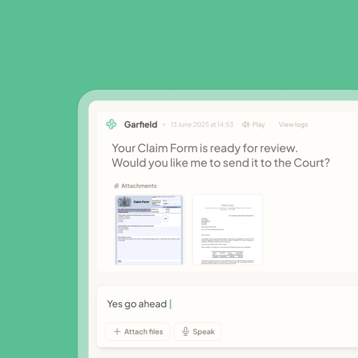 Court forms generated automatically