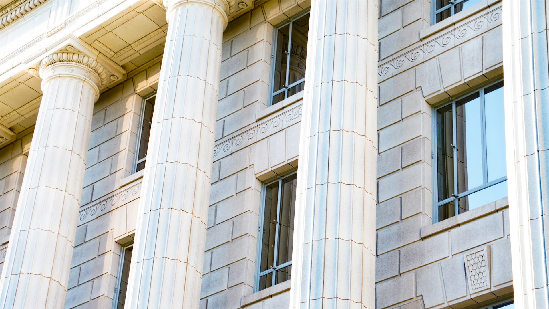 Landscape photo of library hallway