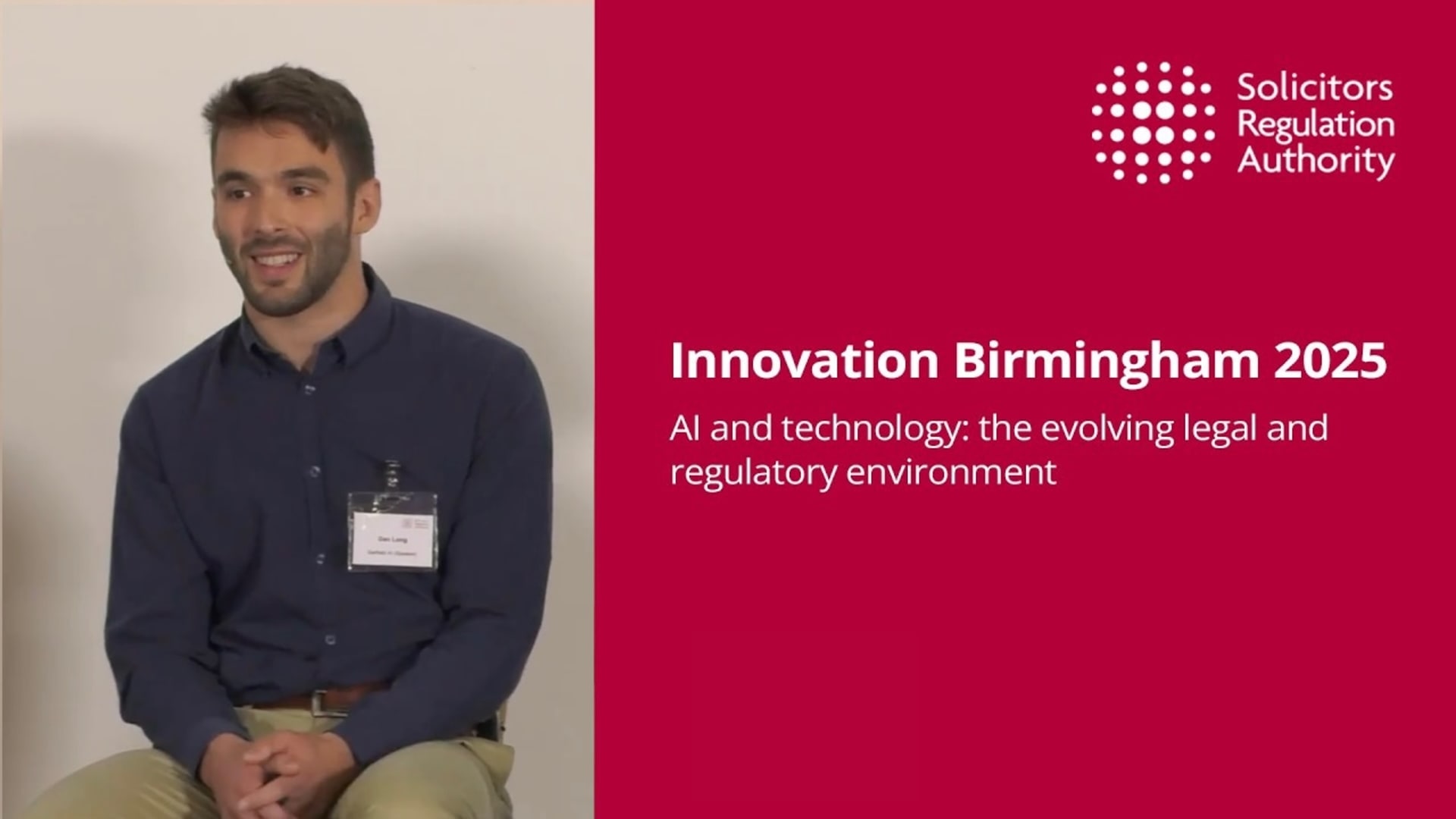 Garfield AI CTO Daniel Long revealing technical architecture at SRA Innovate Birmingham