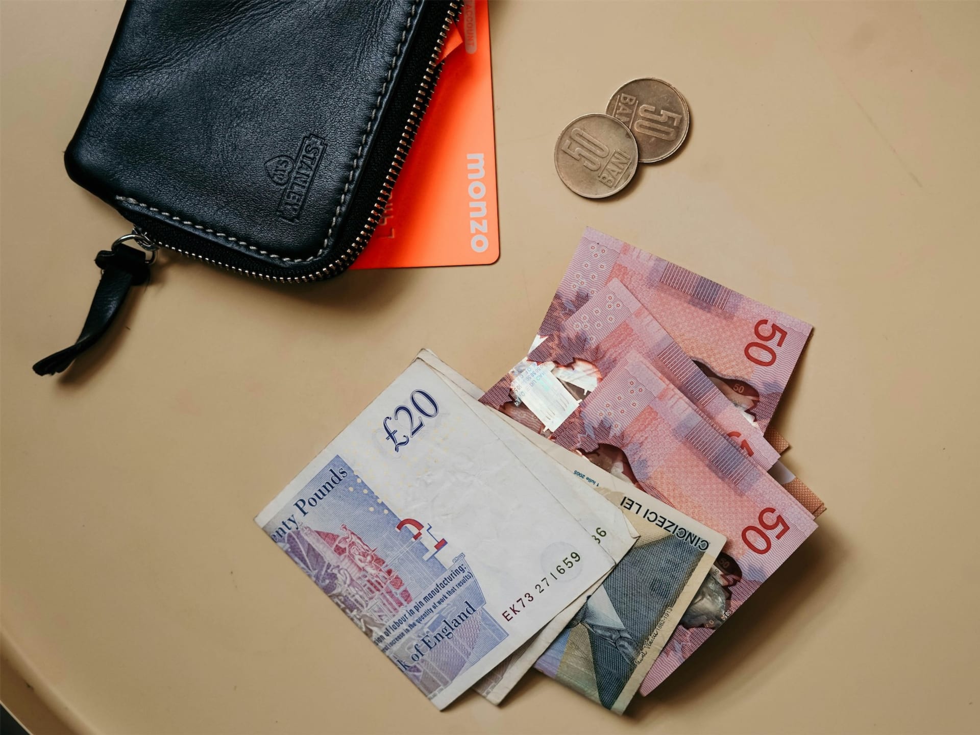 Money, wallet and coins