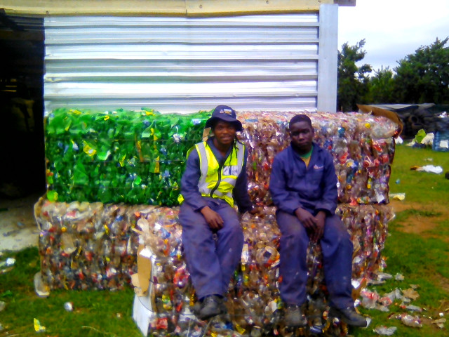 Baled recyclable PET Plastic