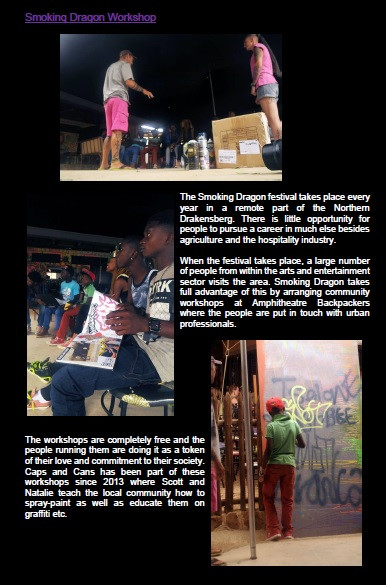 Natalie Rosner Teaching students how to spray paint , Drakensberg rural areas
