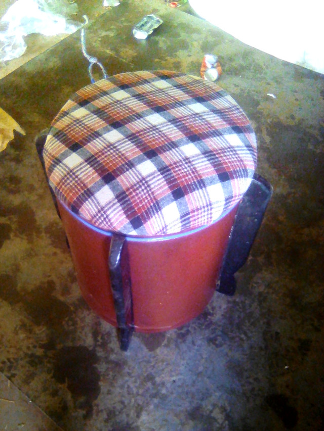 Jabulani Dlamini Upcycling of waste material to bar chairs