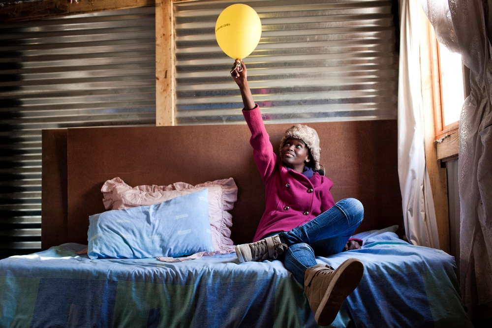 Sydelle WIllow Smith Phumeza Tisile at home in Khayelitsha two years ago on the day she celebrated her cure from XDR-TB.
