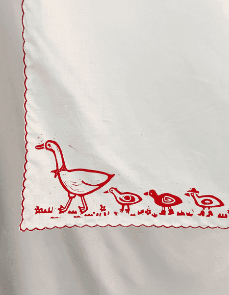 Foulard à motif famille d'oies
