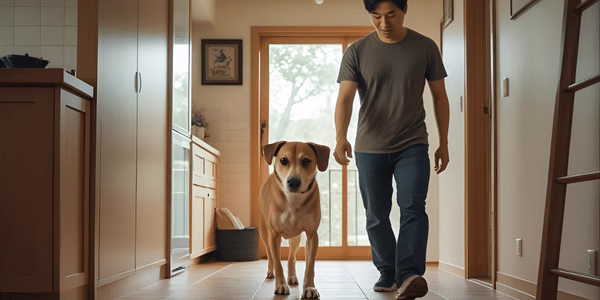 Clingy velcro dog following owner everywhere due to separation anxiety