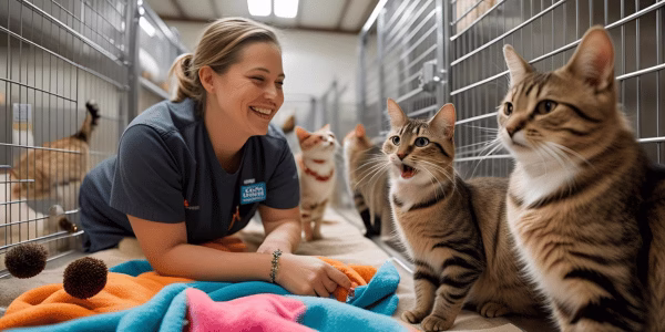 A shelter full of cute cats to be adopted