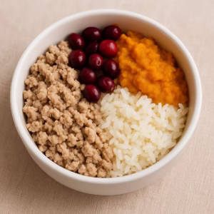 Turkey and pumpkin kidney-friendly dog food recipe