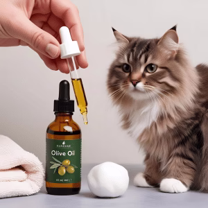 Olive oil can help loosen debris and suffocate ear mites during gentle ear cleaning.