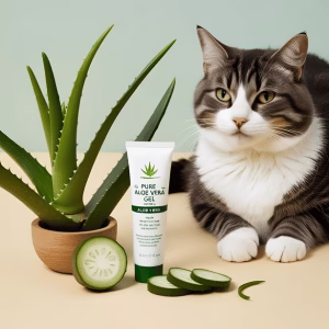 Aloe vera gel can soothe irritated skin and reduce discomfort around your cat’s ears.