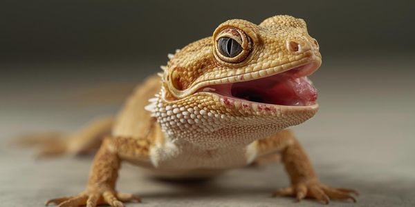 Bearded dragon with early stage metabolic bone disease symptoms