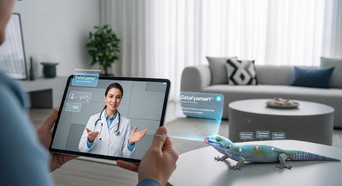 Video call consultation with an exotic pet specialist