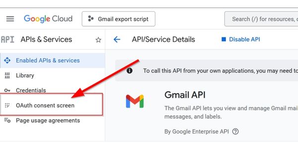 Ecran de consentement Oauth de Google Cloud
