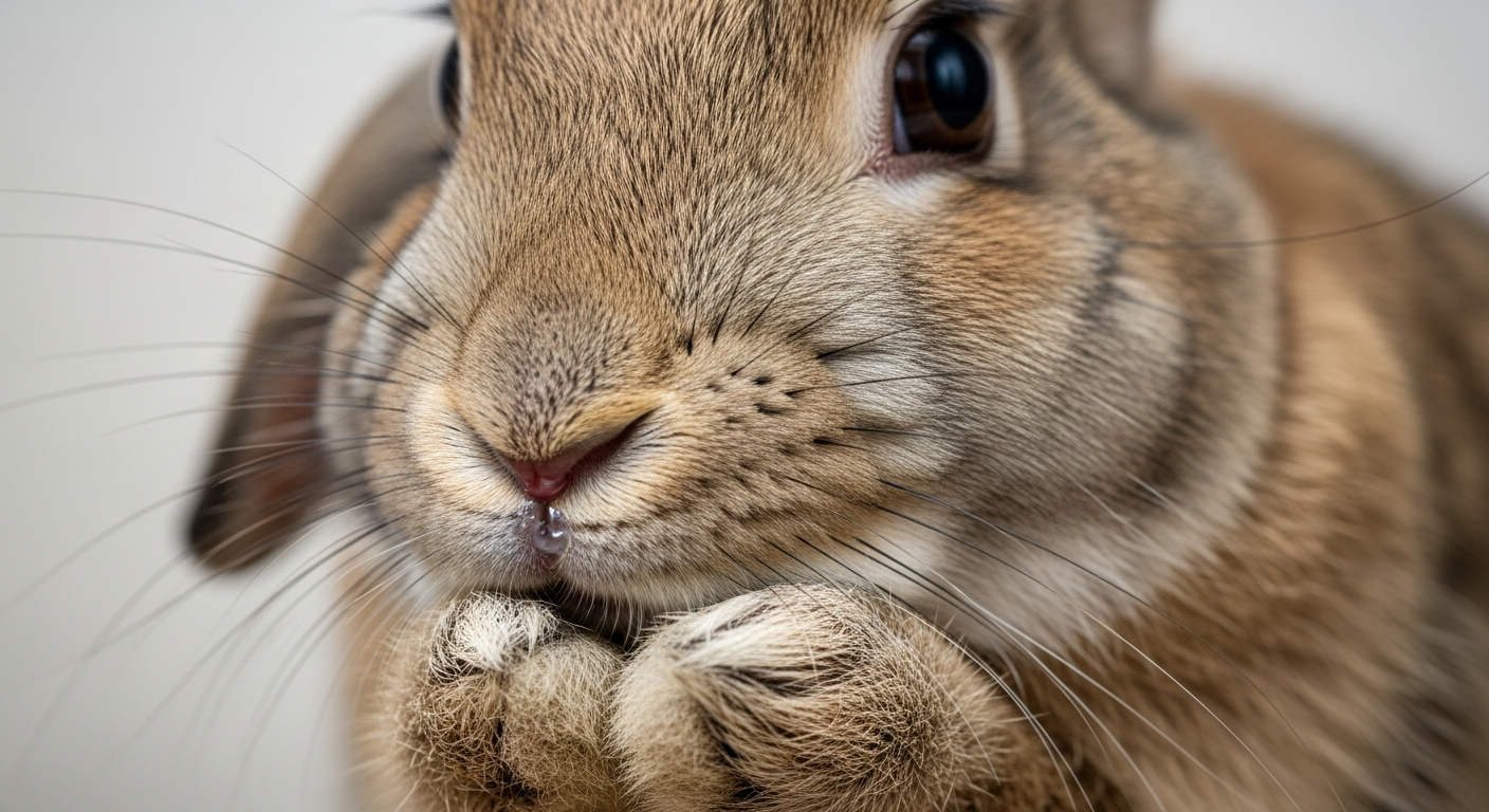 Rabbit with slight nasal discharge