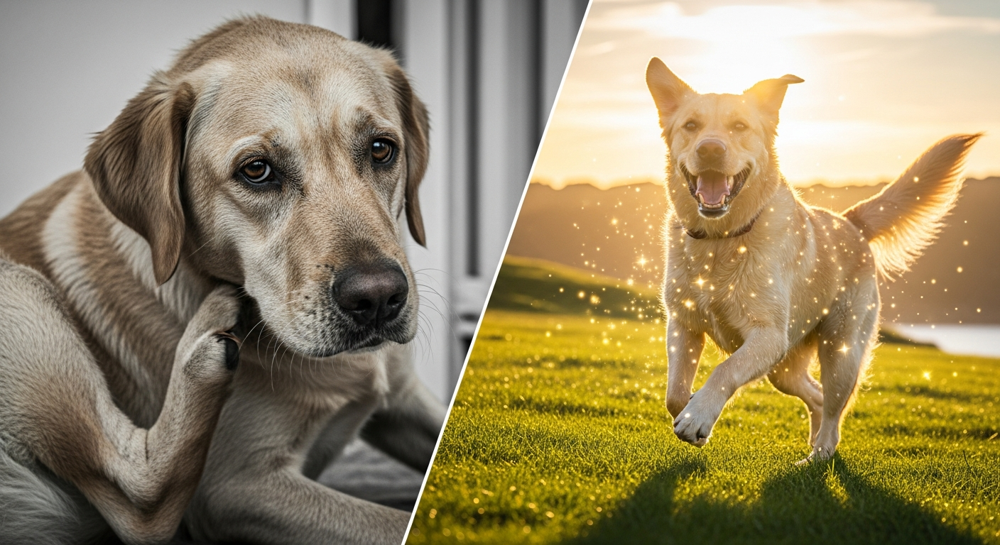 Dog scratching relieved by omega-3 supplements