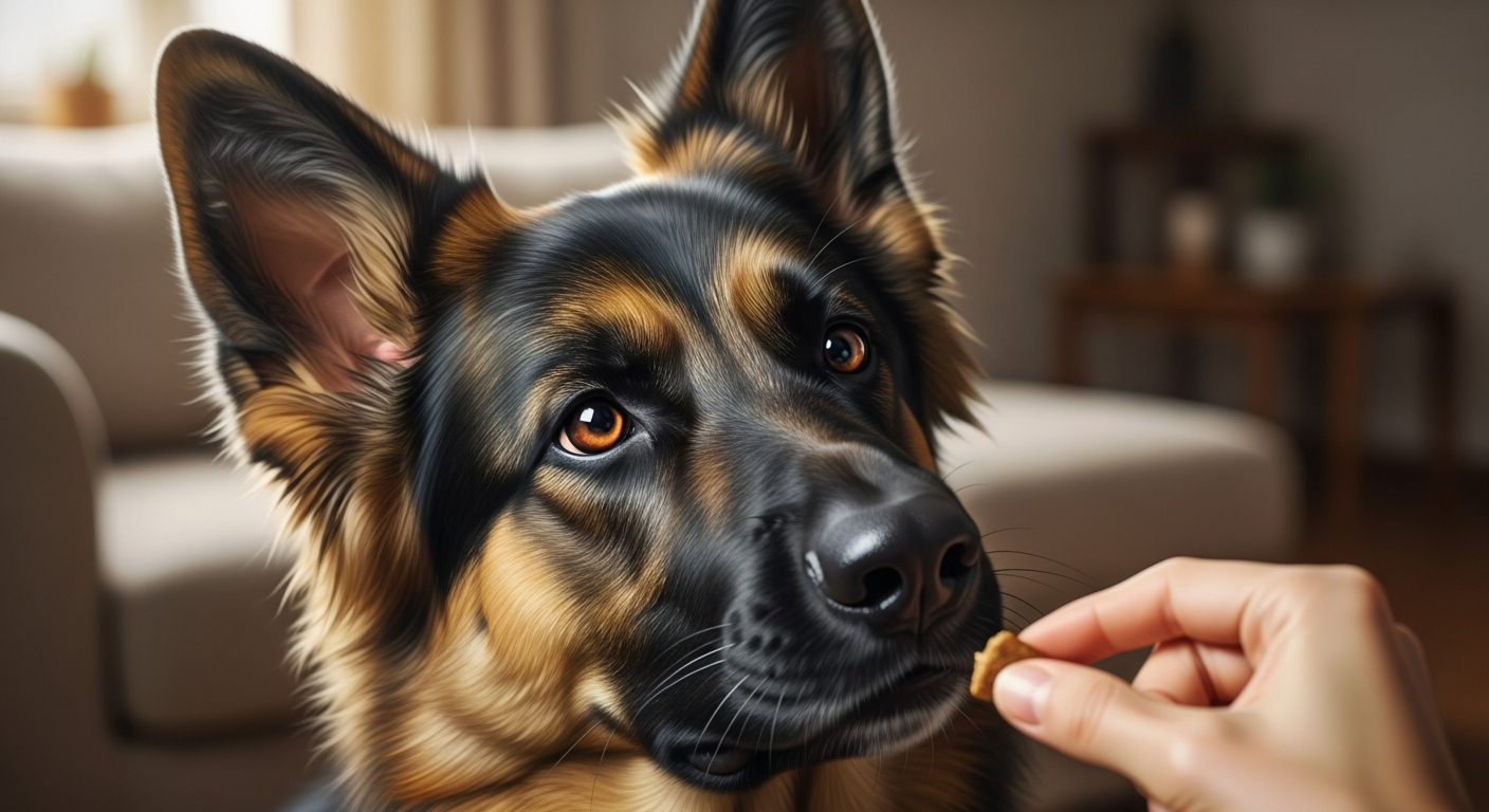 German Shepherd showing Why do dogs tilt their heads during training