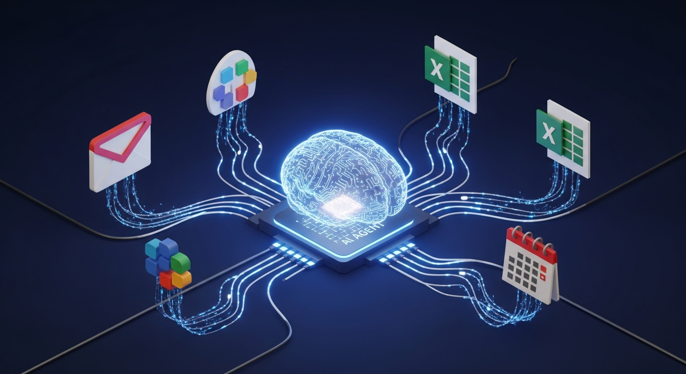 Architecture de l'IA Agentique connectée aux outils d'entreprise via le standard MCP