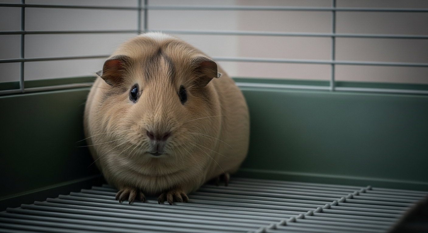 A lonely guinea pig illustrating why you need to find ways to socialize a guinea pig