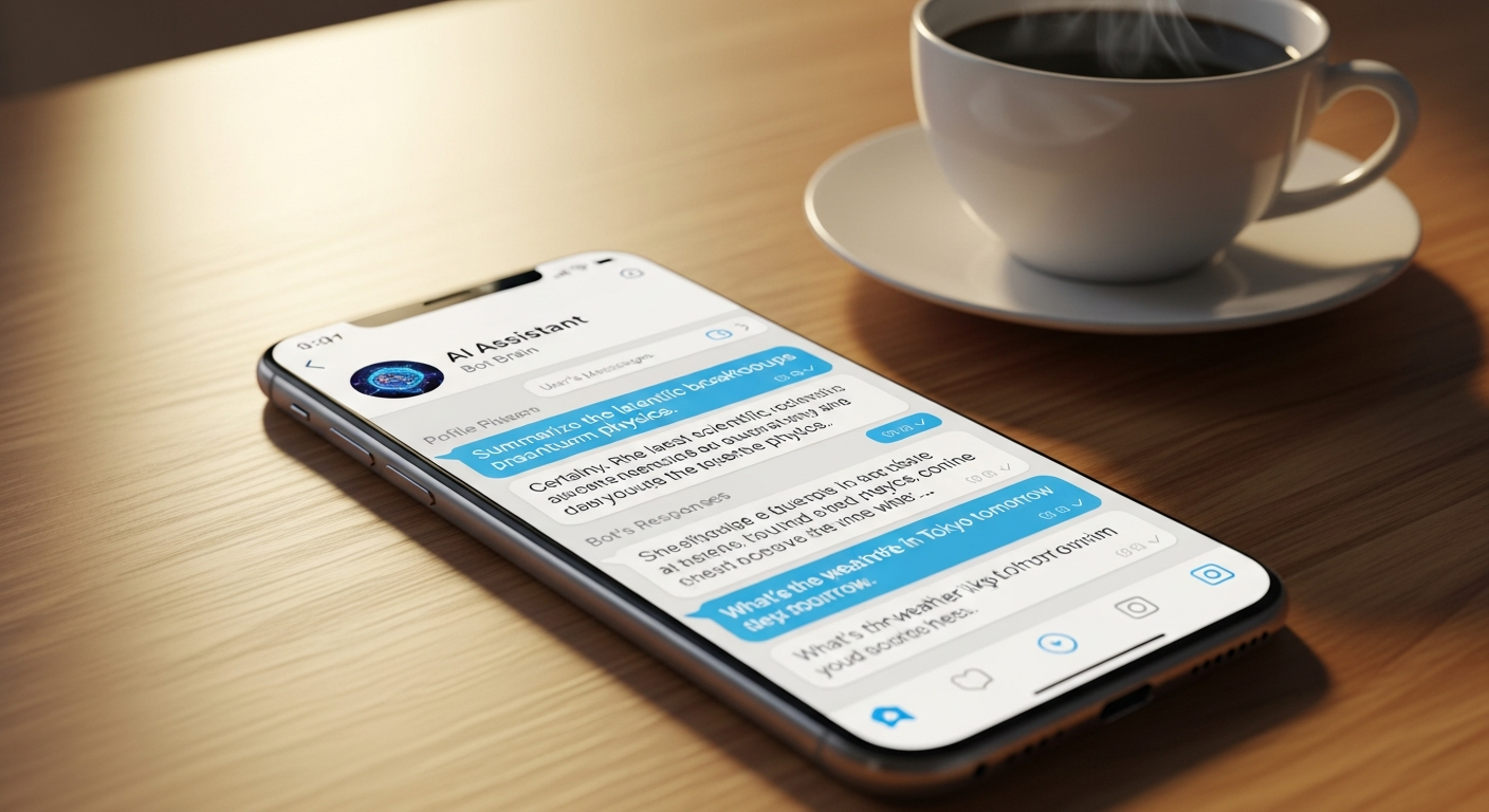 Exemple d'une messagerie Telegram transformée en terminal de commande pour l'agent IA autonome.