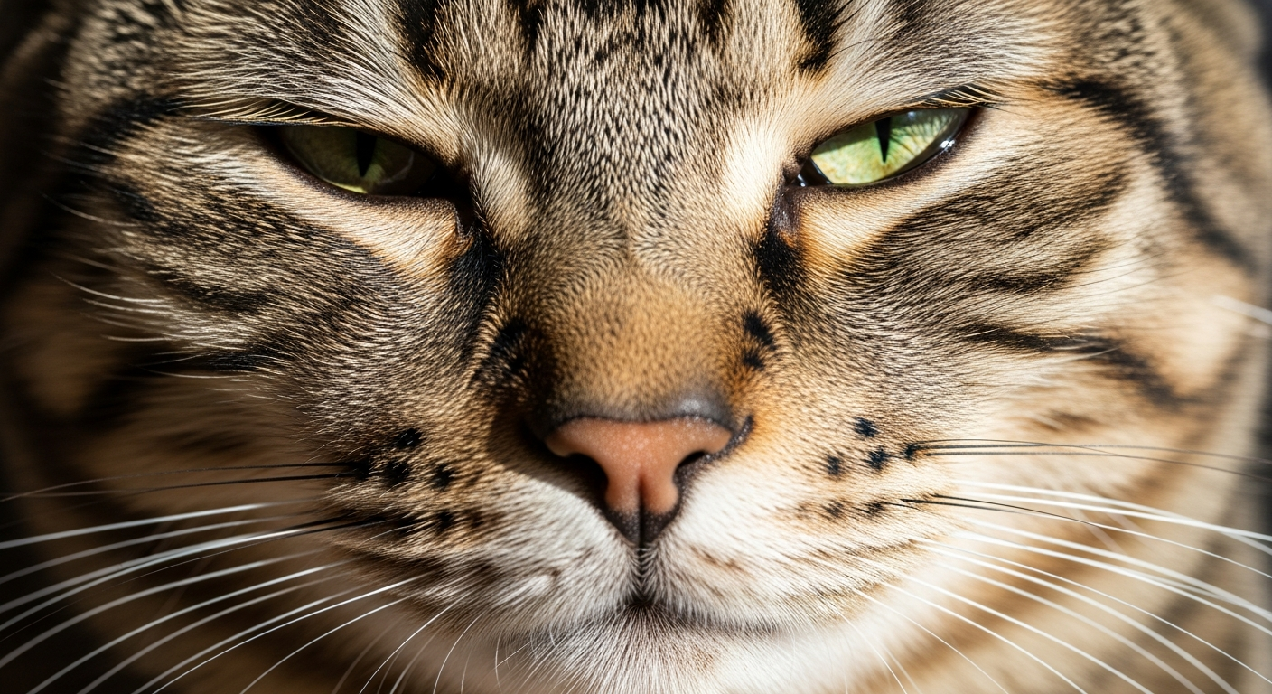 Close up of a cat slow blinking, one of the primary subtle signs your cat loves you.