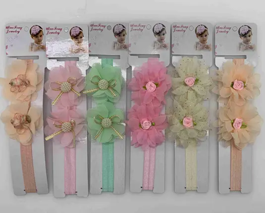 Vincha Flor Elástica Con Adorno Bebe
