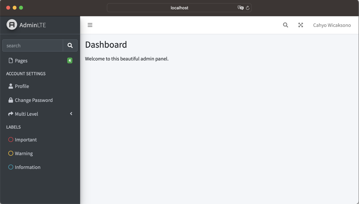 Halaman Dashboard