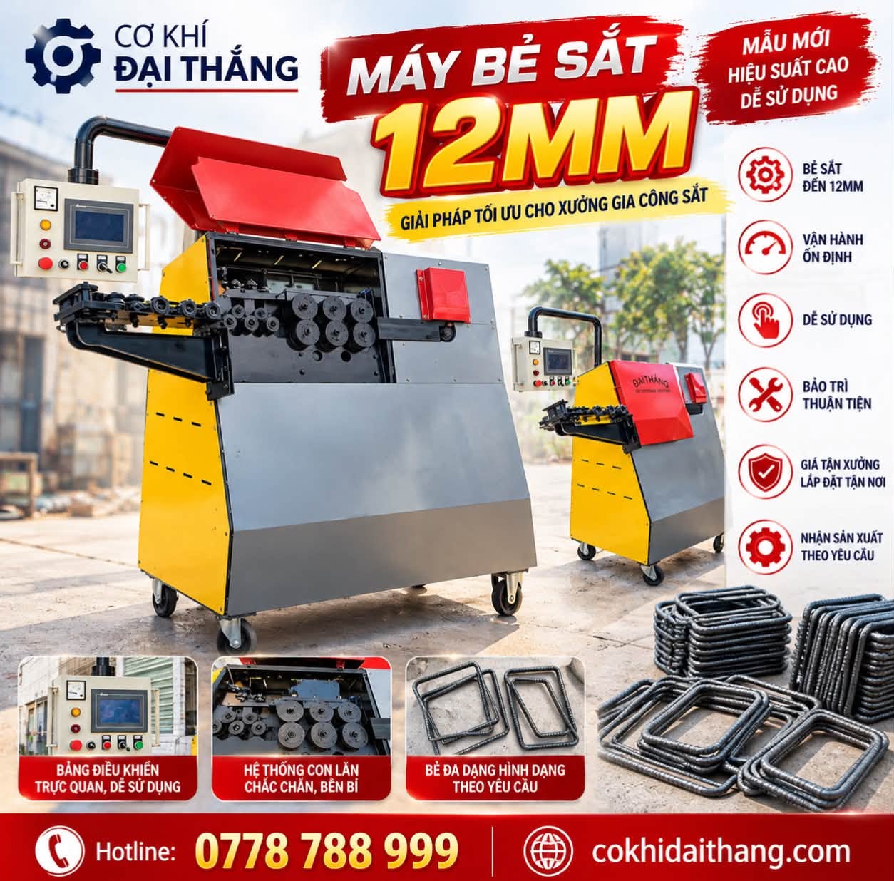 MÁY BẺ ĐAI SẮT TỰ ĐỘNG 10MM - 12MM
