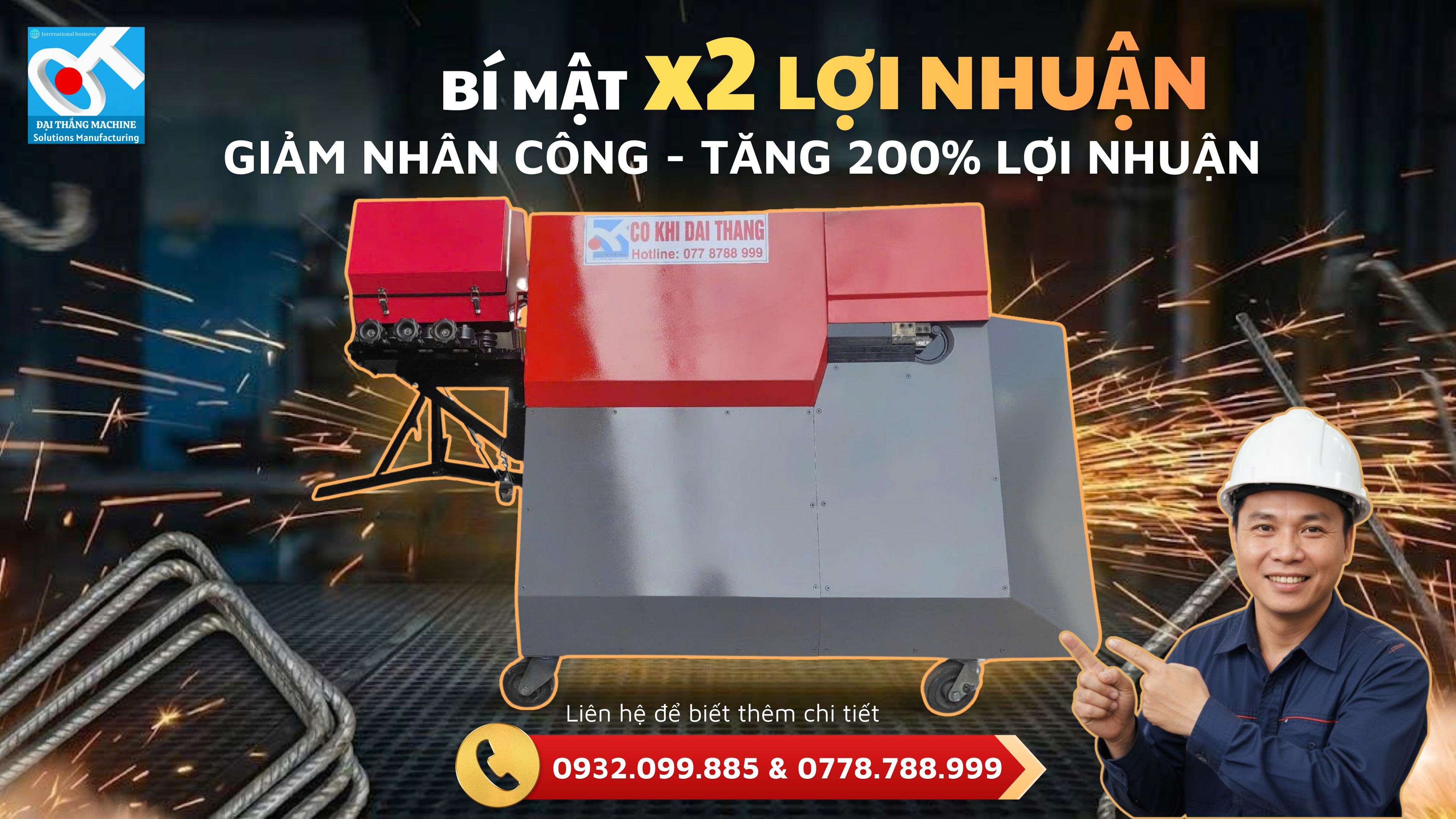 Bí Mật X2 Lợi Nhuận Cho Nhà Thầu: Giảm Nhân Công – Tăng 200% Hiệu Suất Cùng Máy Bẻ Đai Tự Động Đại Thắng