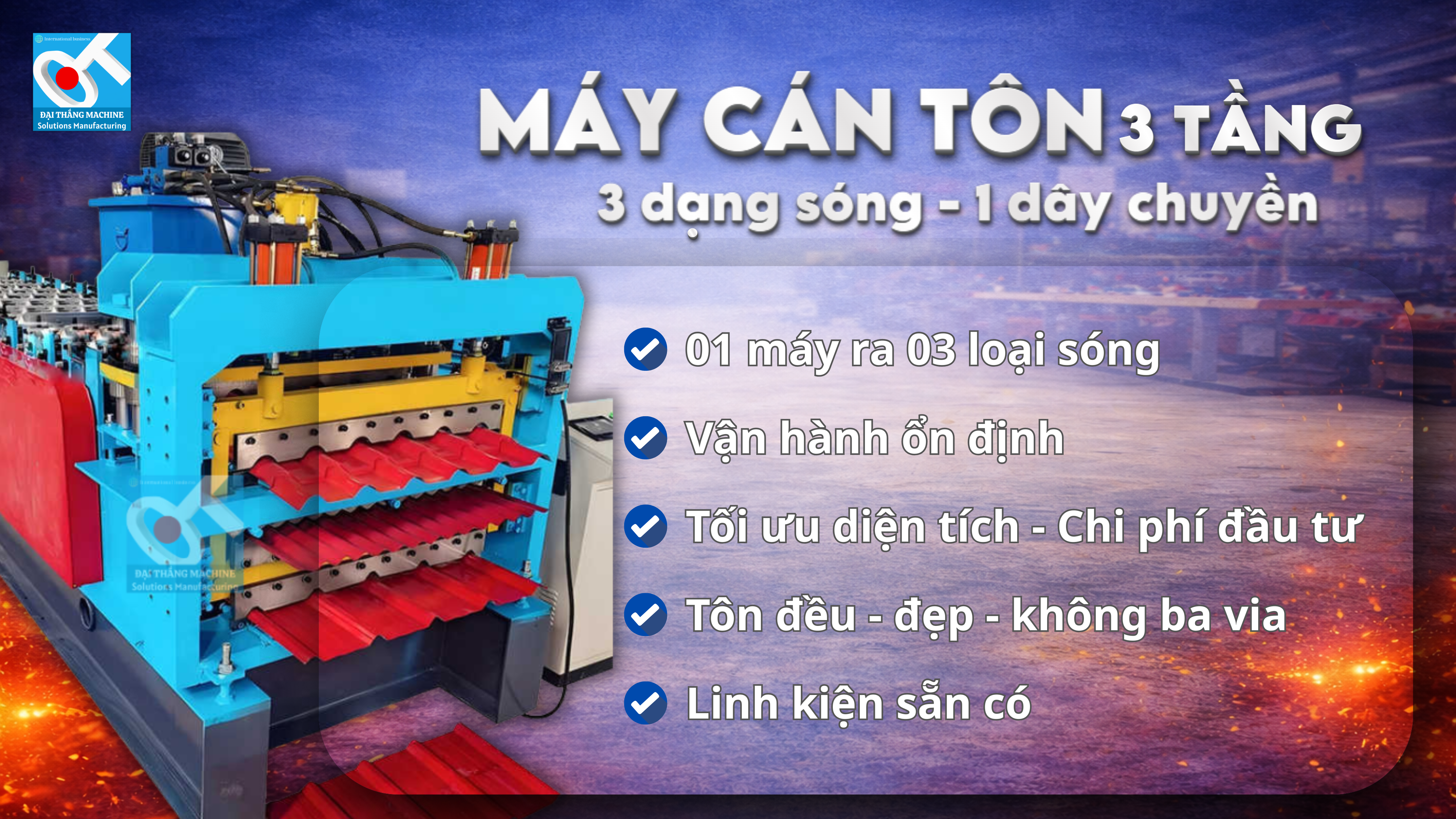 MÁY CÁN TÔN 3 TẦNG: ĐỘT PHÁ CÔNG NGHỆ TỐI ƯU DIỆN TÍCH VÀ CHI PHÍ ĐẦU TƯ