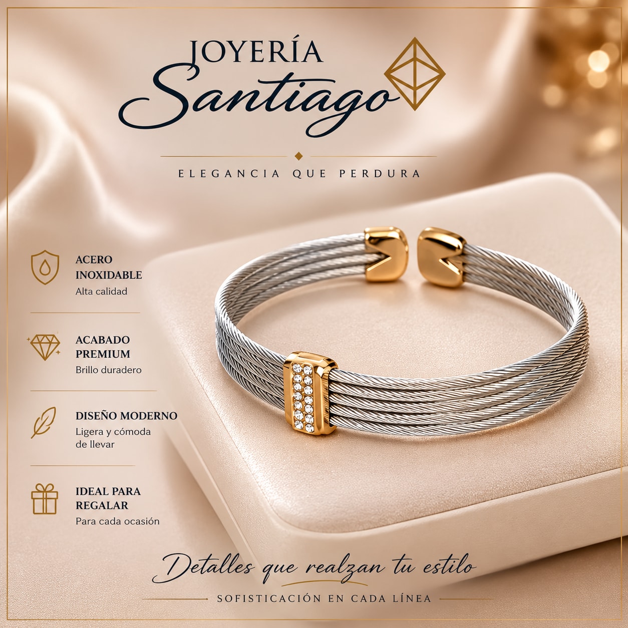 Pulsera Viceroy de Acero y Dorado
