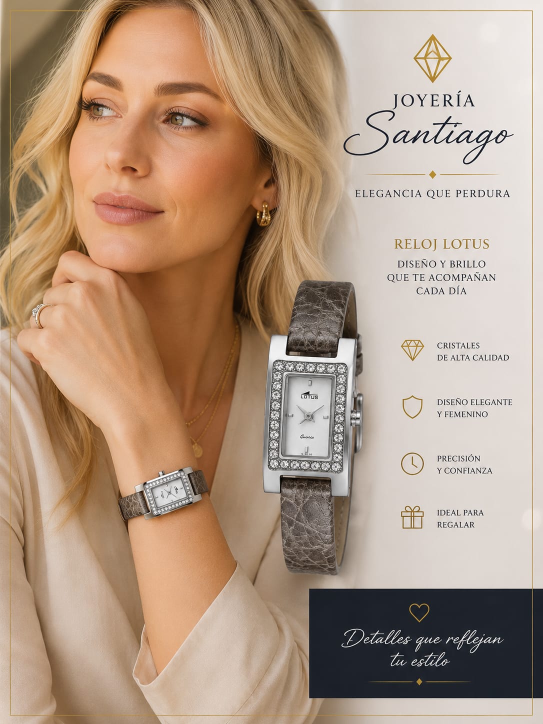 Reloj Lotus Mujer con Cristales