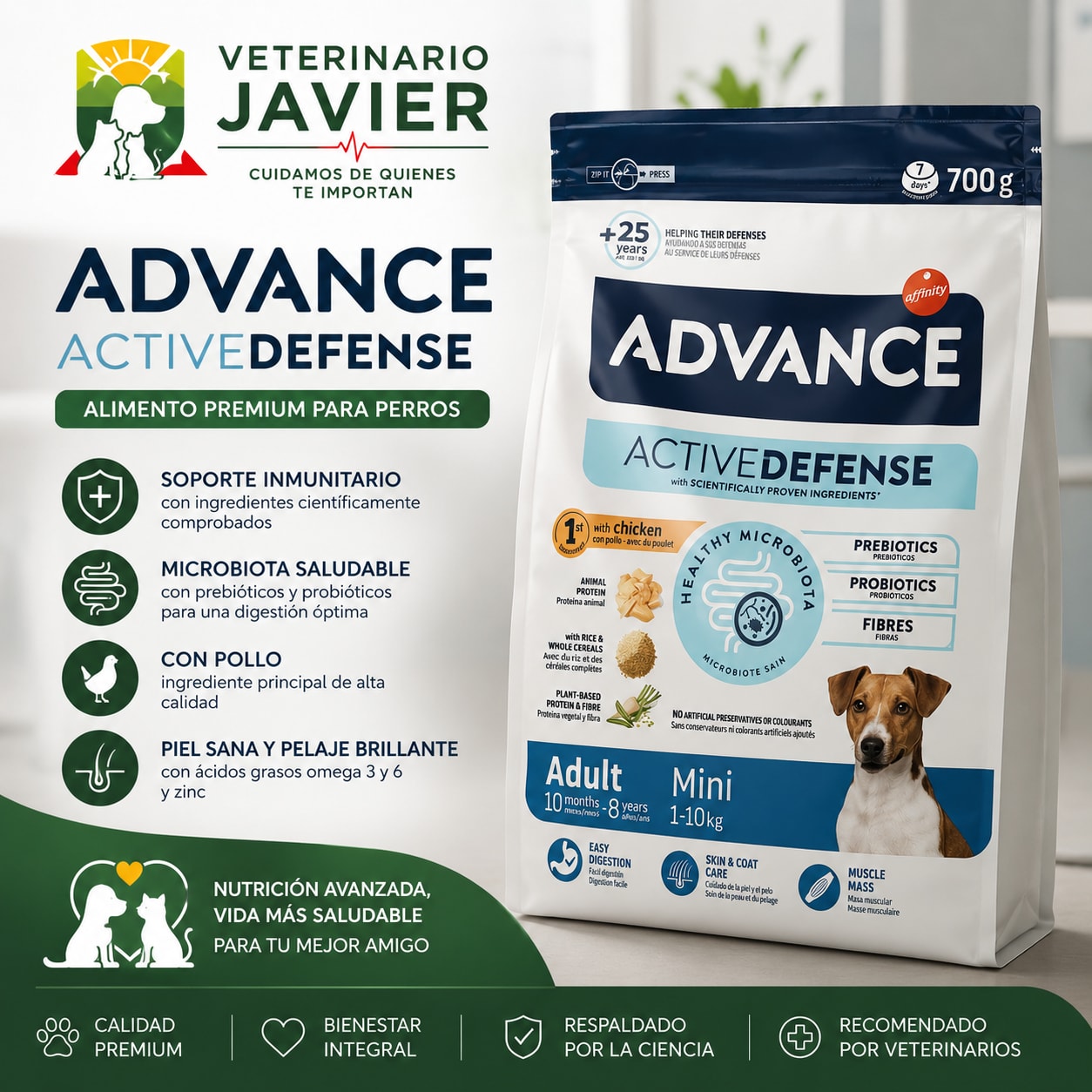 Advance Active Defense Puppy Mini 700 g. Pienso