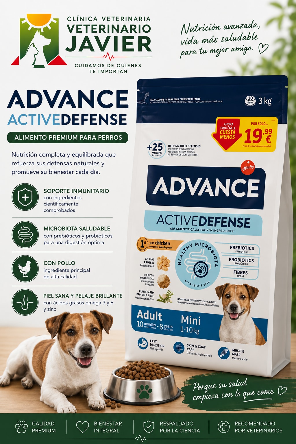 Advance Active Defense Adult Mini 3 kg. Pienso