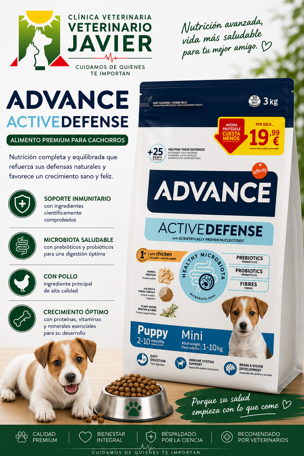 Advance Active Defense Puppy Mini 3 kg. Pienso