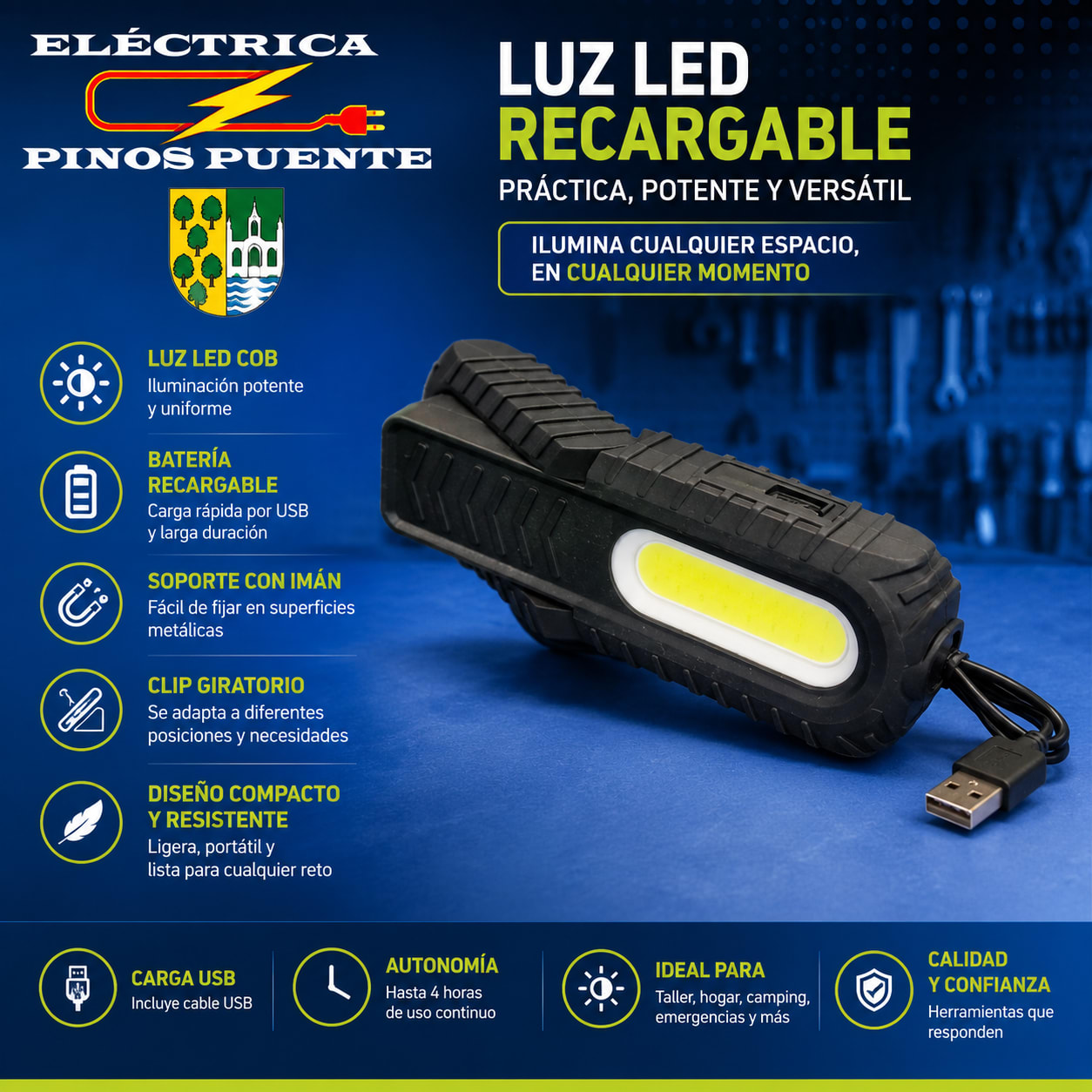 Luz LED Recargable USB