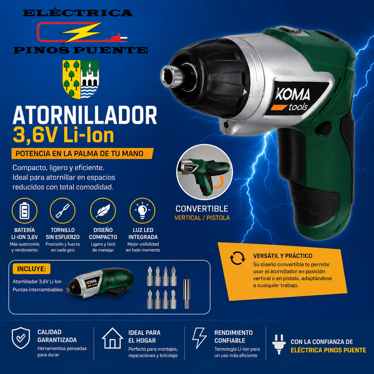 Atornillador KOMA Tools 3,6V Li-Ion