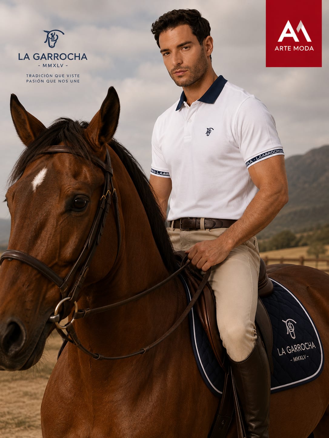 Polo Blanco caballero